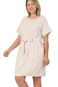 *FINALSALE* Bone Tie-Belt Dress