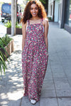 Stand Out Navy Floral Print Baggy Overall Jumpsuit