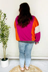 Brighten My Day Magenta Color Block Outseam Terry Top