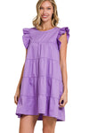 *FINAL SALE* Lavender Ruffled Cap Sleeve Babydoll Tiered Dress