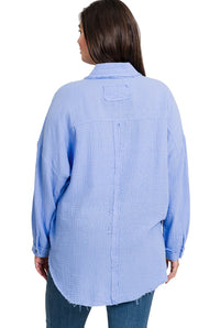 *FINAL SALE* Oversized 'Gianetta' Raw Edge Shirt